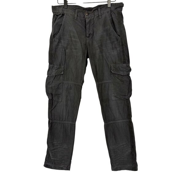 NSF Basquiat Multi Pocket Cargo Utility Pants Charcoal Gray Button Fly Size 26 - Picture 1 of 7